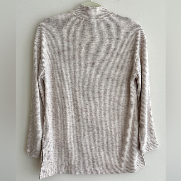 DOLAN Mockneck Long Sleeve Sweater with Keyhole Neckline, Tan, Size XS - Picture 13 of 16